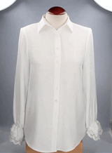 Camisa con Botones Encaje Mangas
