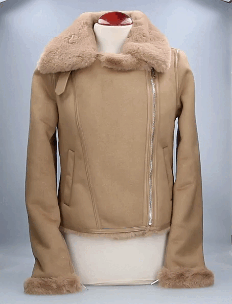 SAND SHEARLING JACKET