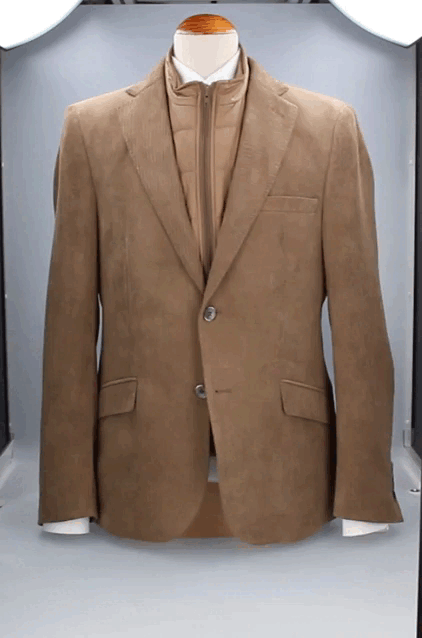 Americana con chaleco camel