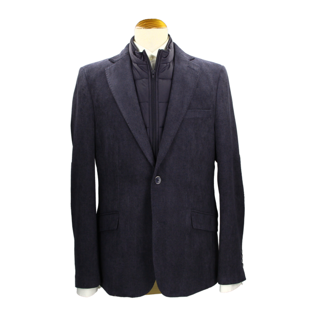 Americana con chaleco azul