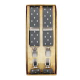 Robe à bretelles grise à pois blancs