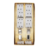 Robe blanche à bretelles à pois noirs