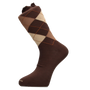 CHAUSSETTE À CARREAUX INTARSIA MARRON