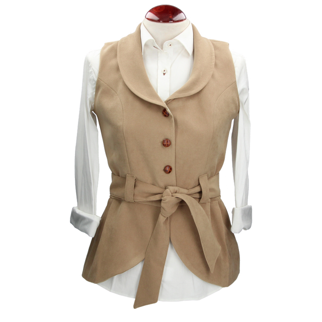 Gilet Pandora en daim camel