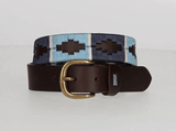 Embroidered children's belt, light blue-white-blue