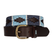 Embroidered children's belt, light blue-white-blue