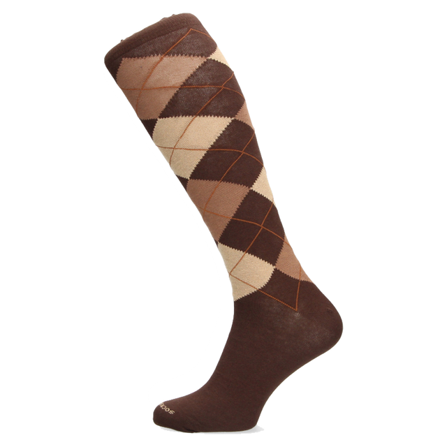 CALCETA INTARSIA MARRÓN