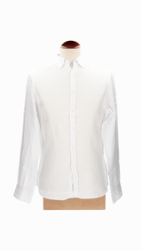 Chemise boutonnée en lin blanc