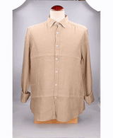 Beige linen button-down shirt