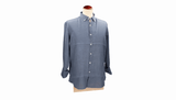Blue linen button-down shirt