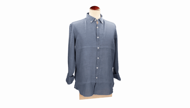 Blue linen button-down shirt