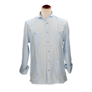 LIGHT BLUE LINEN GUAYABERA