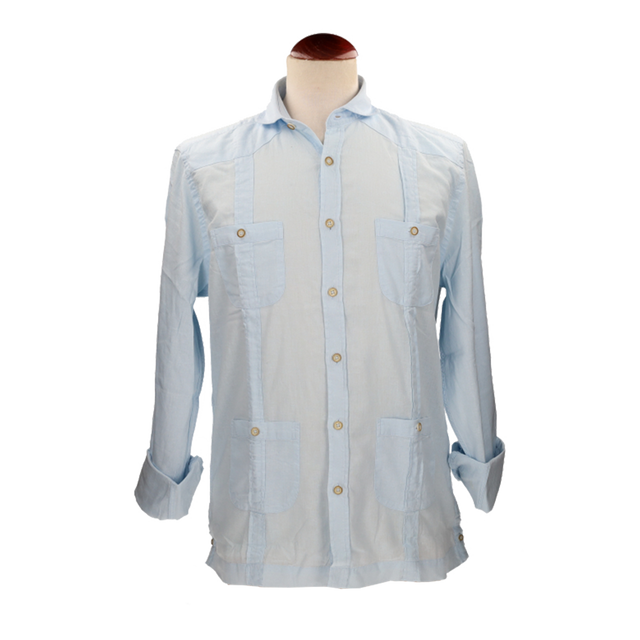 LIGHT BLUE LINEN GUAYABERA