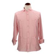 SALMON LINEN GUAYABERA