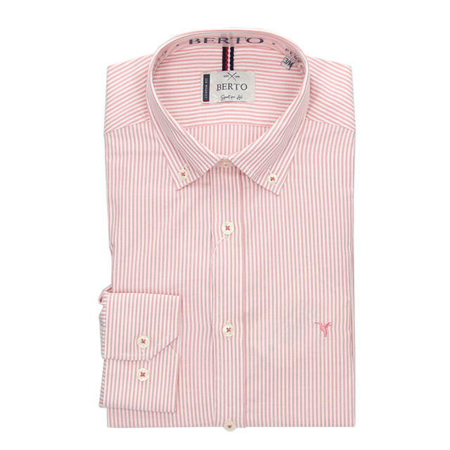 CHEMISE OXFORD À RAYURES ROUGES