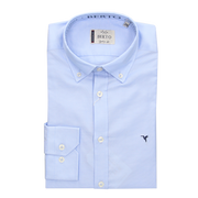 CAMISA OXFORD LISO AZUL CON BOTON