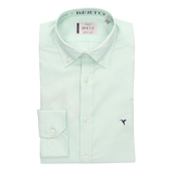 CAMISA OXFORD LISO VERDE CON BOTON
