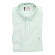 CAMISA OXFORD LISO VERDE CON BOTON