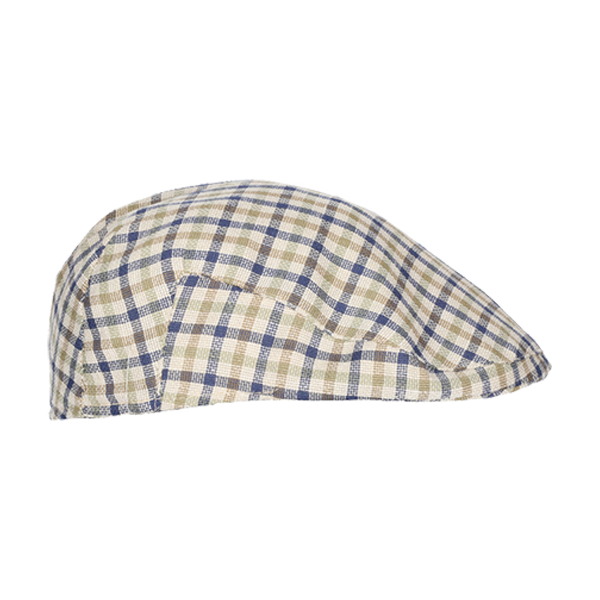 CAPUCHON À CARREAUX BLEU/BEIGE
