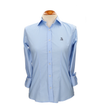 Chemise femme en popeline bleu clair avec broderie Amazon bleu marine