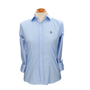 LIGHT BLUE EMBROIDERY POPLIN SHIRT. MARINE