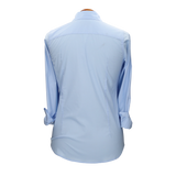 Chemise femme en popeline bleu clair avec broderie Amazon bleu marine