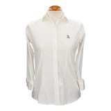 Chemise femme en popeline beige avec broderie Amazon marron