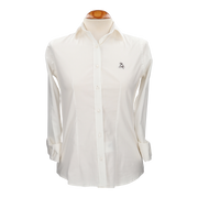 CAMISA POPELIN BEIGE BORD. MARRON