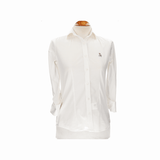 Chemise femme en popeline beige avec broderie Amazon marron