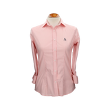 Camisa mujer popelín rosa con bordado amazonas marino