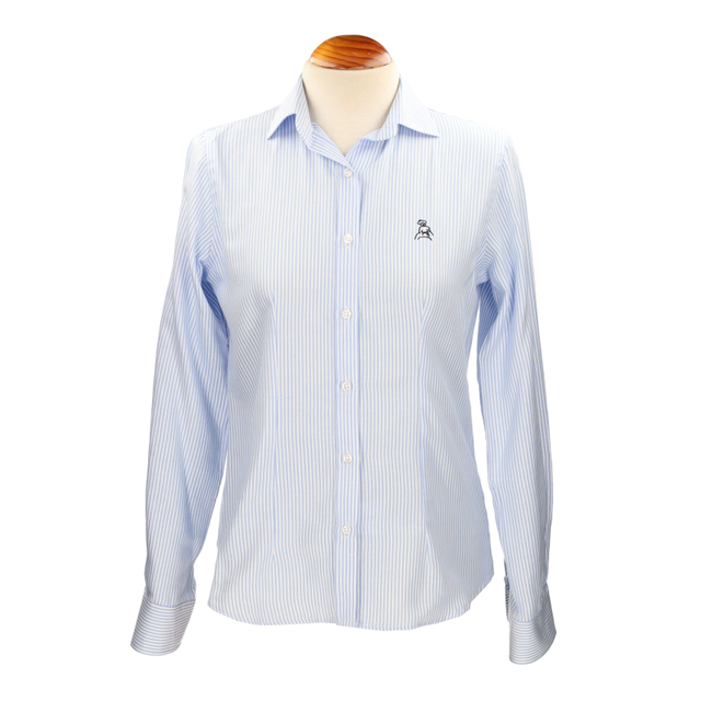 BLUE STRIPED SHIRT WITH NAVY BORDER