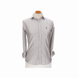 Camisa Mujer Rayas Marrón con Bordado Amazona Marino