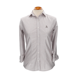 Camisa Mujer Rayas Marrón con Bordado Amazona Marino