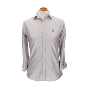 BROWN STRIPED SHIRT WITH NAVY BORDER