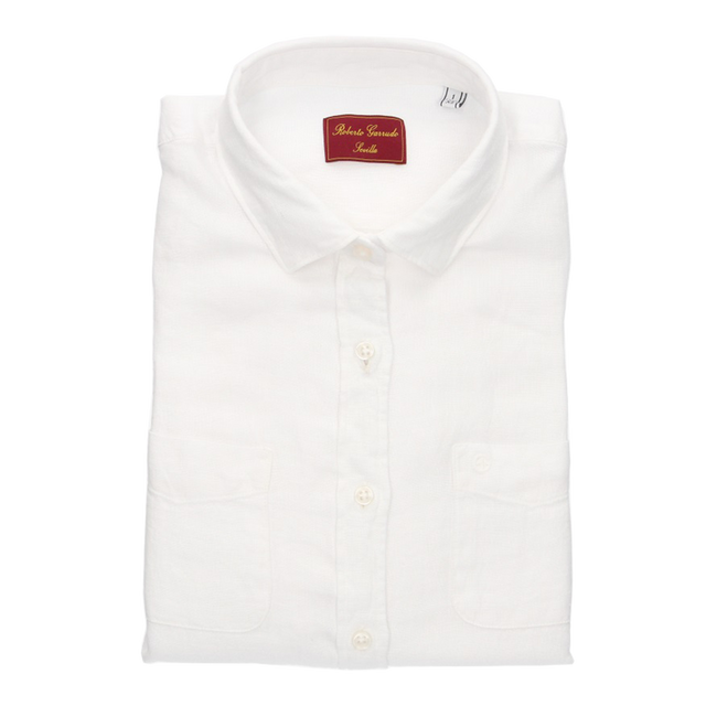 CAMISA 2 BOLSILLOS LINO BLANCO