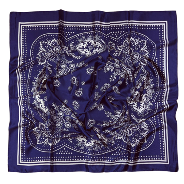 PAÑUELO AZUL  CACHEMIR Y PUNTOS