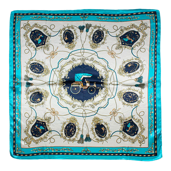 PAÑUELO SELLOS AZUL Y TURQUESA