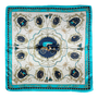 BLUE AND TURQUOISE STAMP SCARF