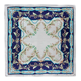 PAÑUELO GRIS ADORNO FLORES
