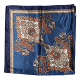 PAÑUELO AZUL CACHEMIR ROJO