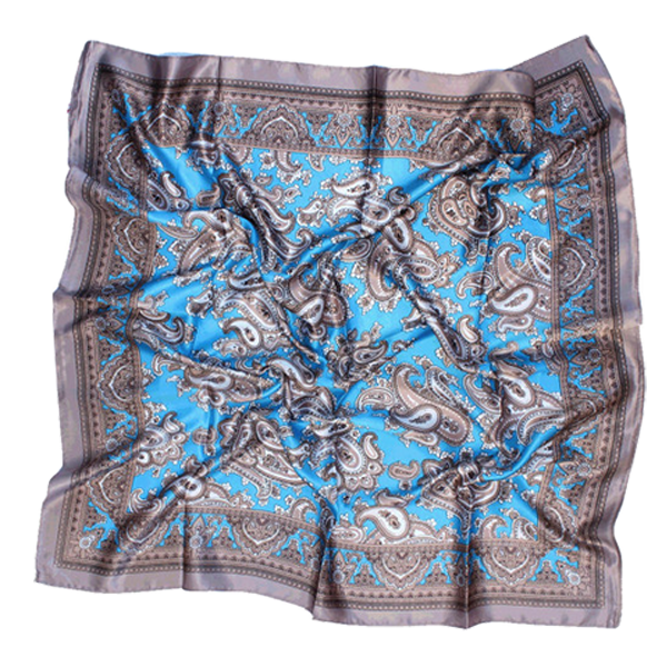 PAÑUELO CACHEMIR AZUL Y MARRON