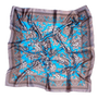 BLUE AND BROWN CASHMERE SCARF