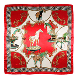 PAÑUELO ROJO Y BLANCO CABALLOS
