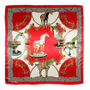 RED AND WHITE HORSES SCARF