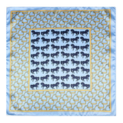 SCARF, STIRRUPS AND LIGHT BLUE HORSES