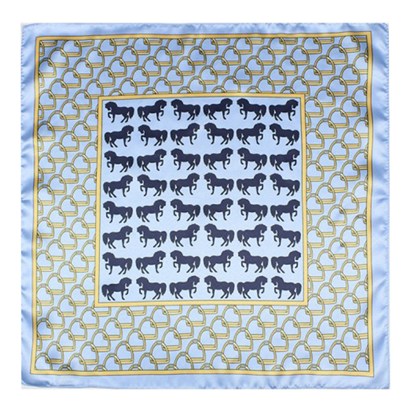 Light blue stirrups and horses handkerchief