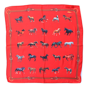 RED SILK HORSE SCARF