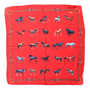 PAÑUELO SEDA CABALLOS ROJO