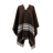 BROWN PONCHO WITH BEIGE STRIPED BAND