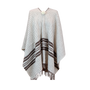 PONCHO CRUDO CON 3 RAYAS MARRONES
